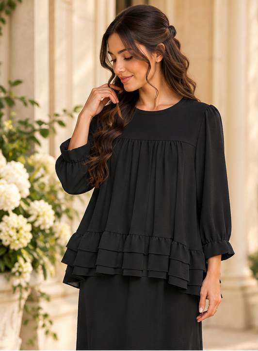 Camille Ruffle Shirt & Skirt Set