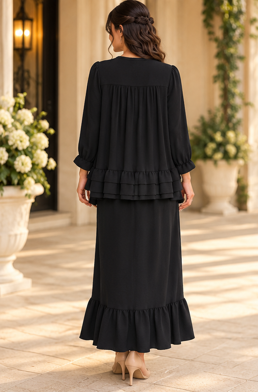Camille Ruffle Shirt & Skirt Set