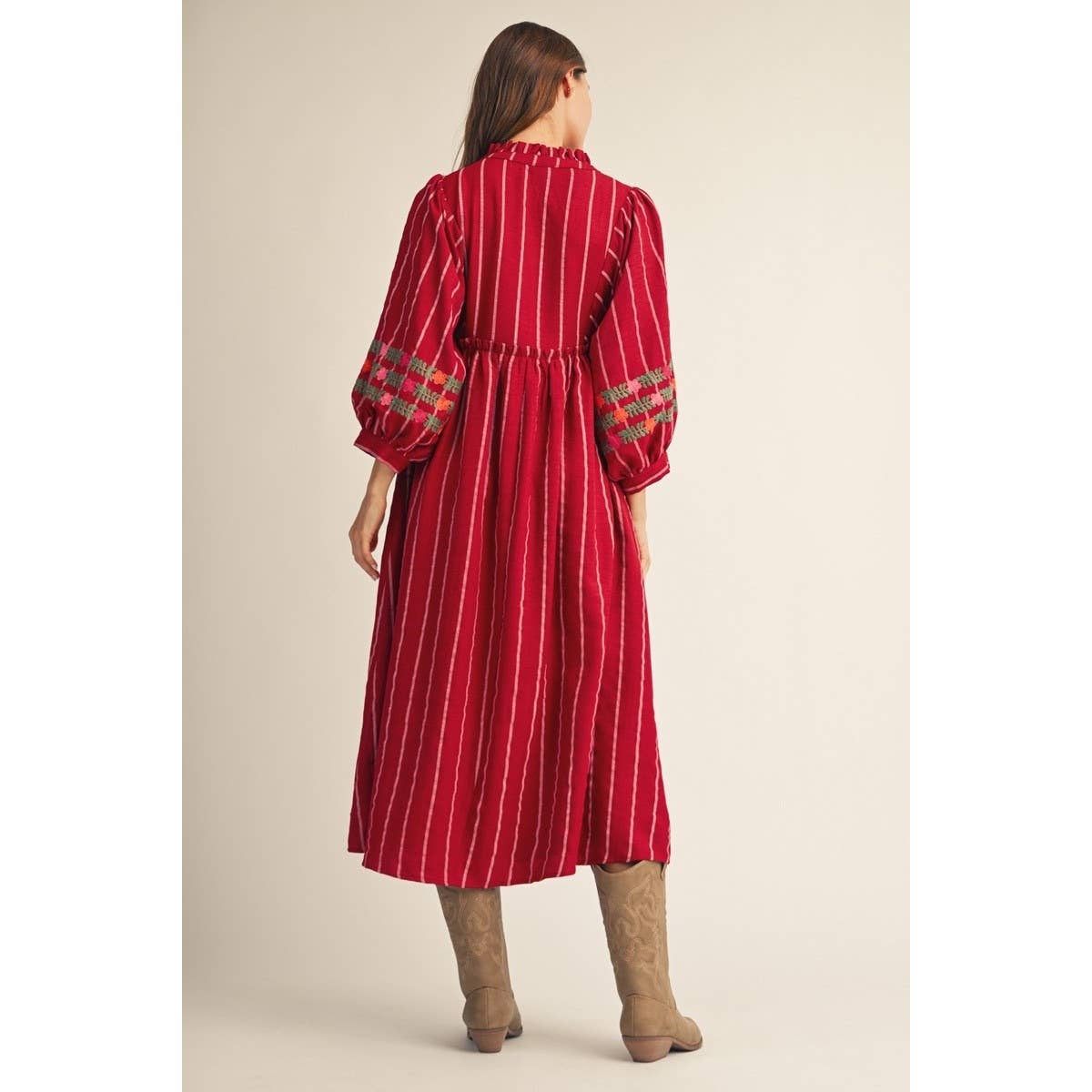 Belle Embroidered Midi Dress
