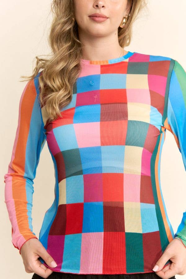 Colorful Mesh Top