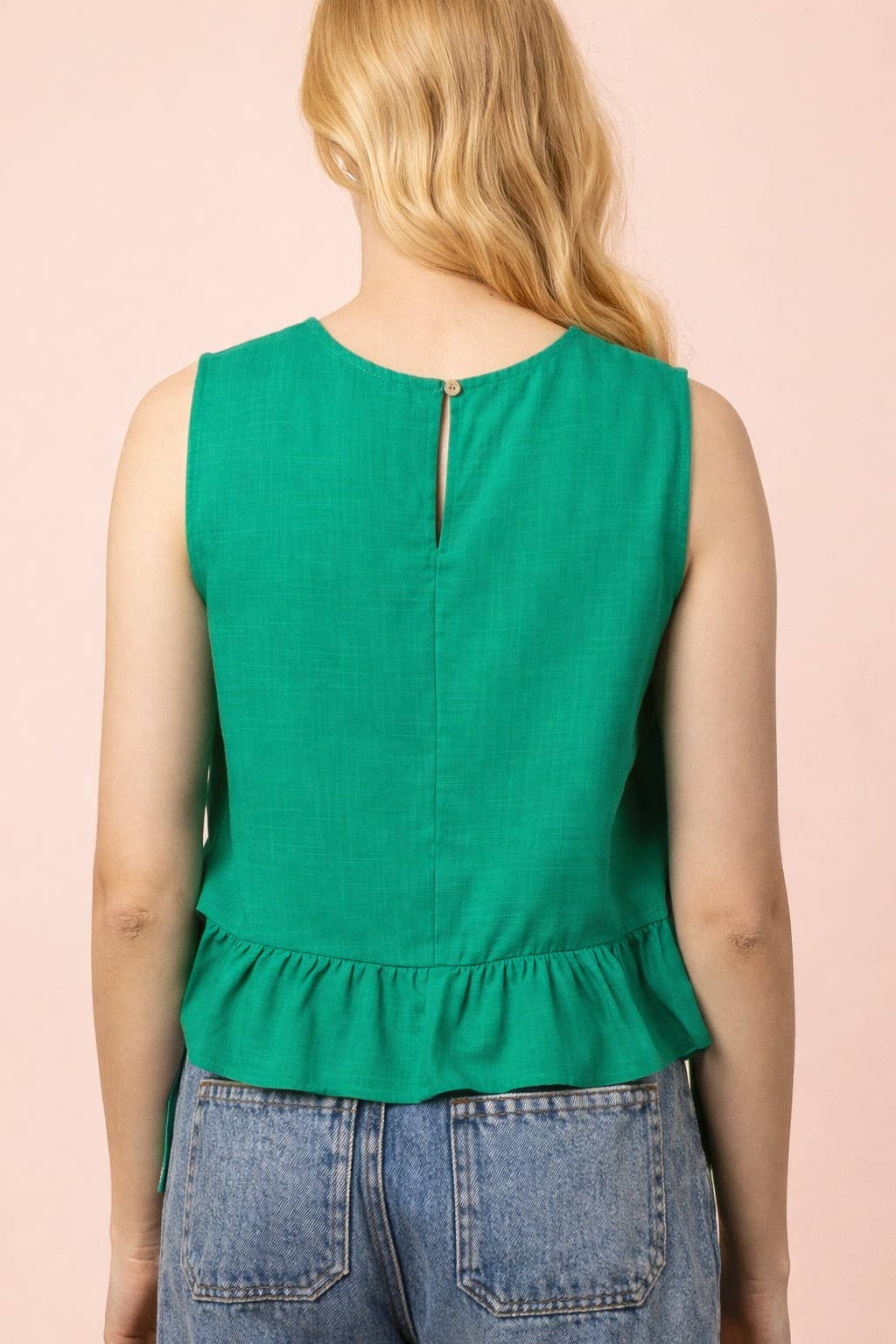 Jane Side Tie Detail Ruffled Top