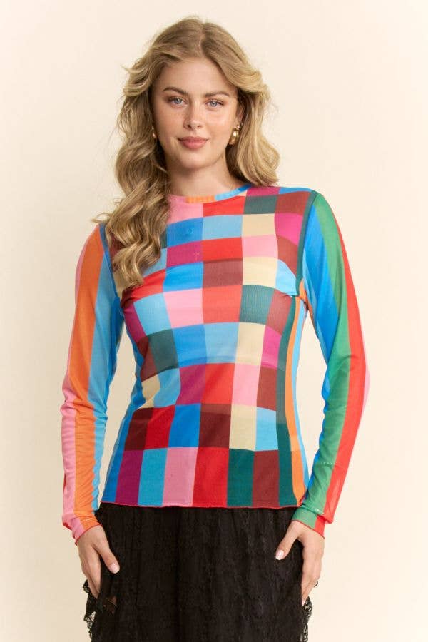Colorful Mesh Top