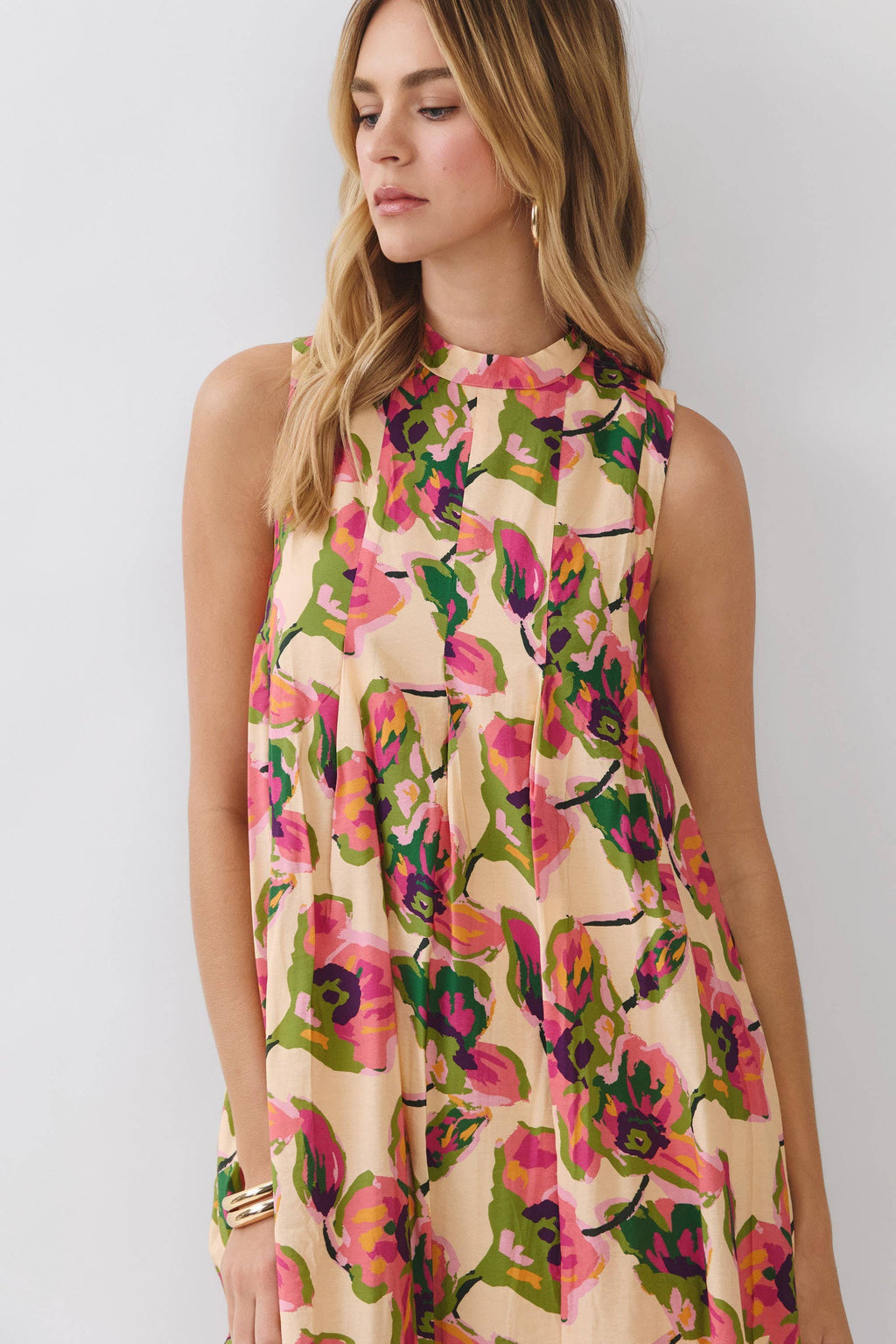 Darcy Floral Print Sleeveless A Line Maxi Dress