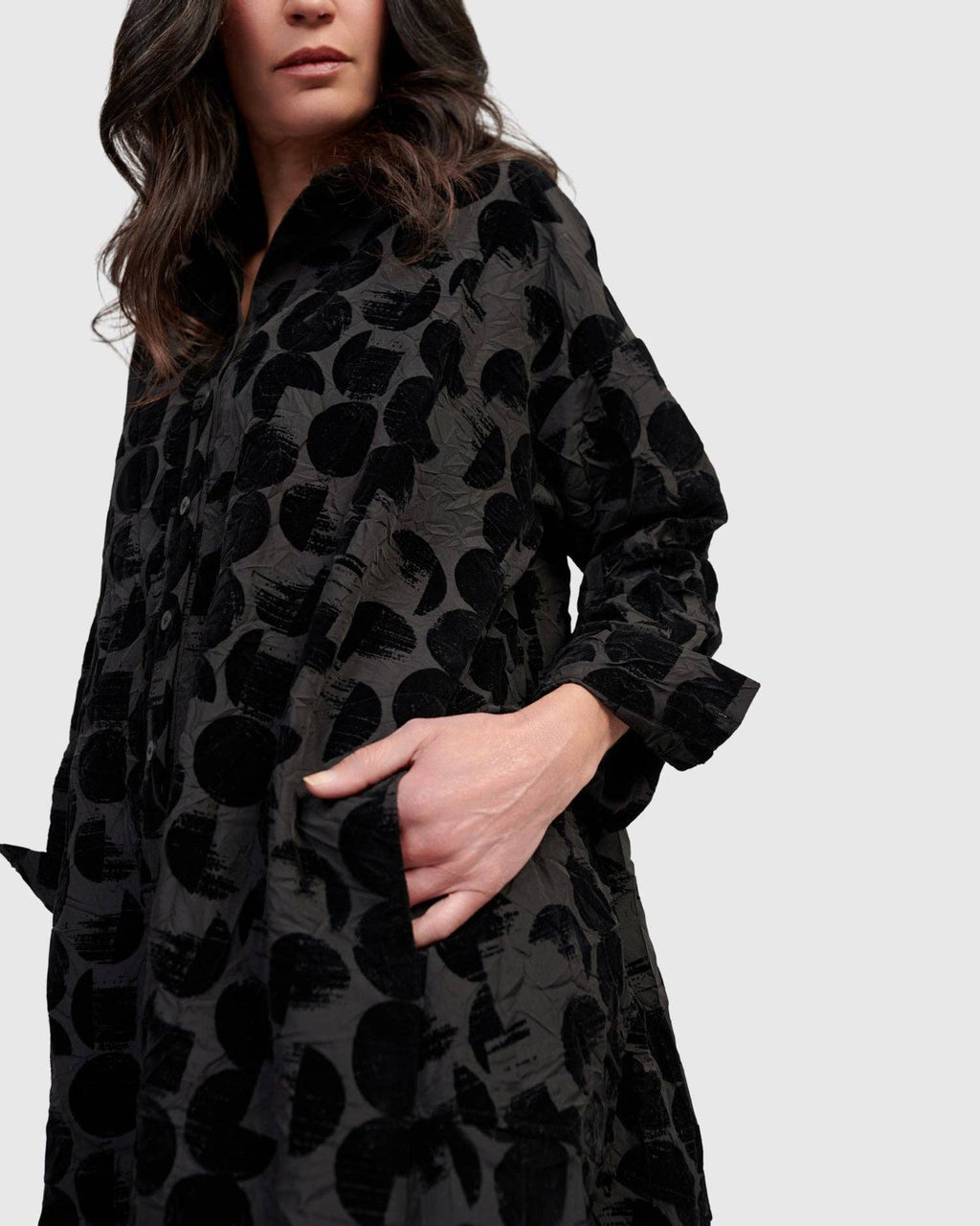 Odessa Draped Shirtdress, Crescent