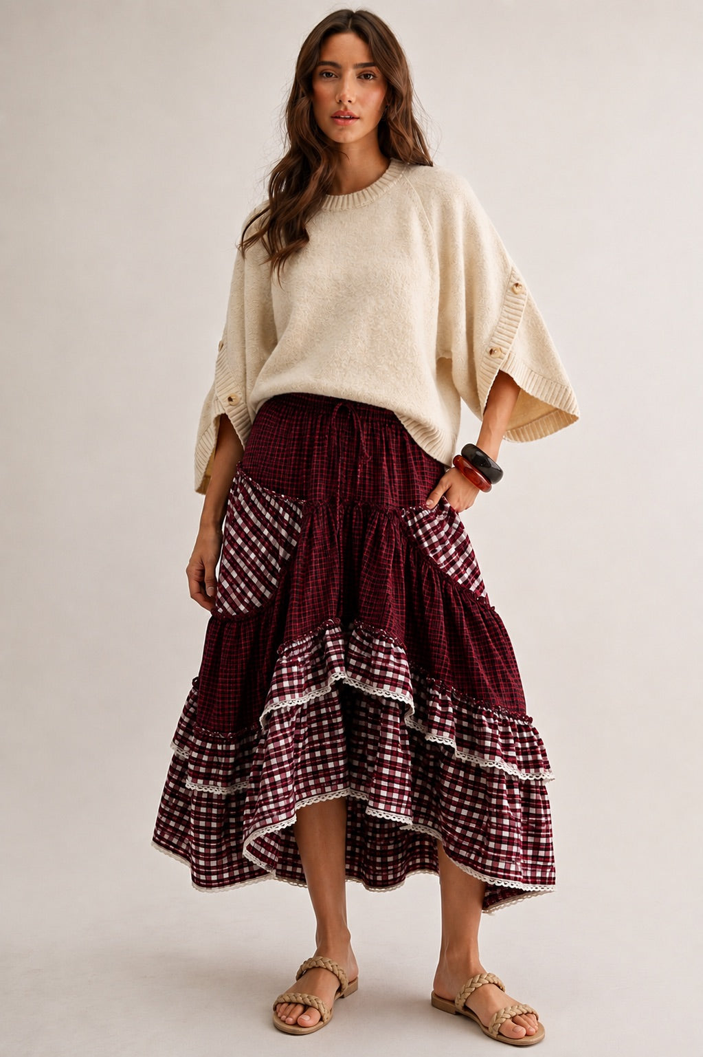 Cleo Button Sleeve Knit Pullover