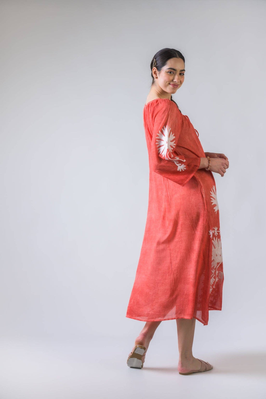 Hallie Embroidered Long Dress