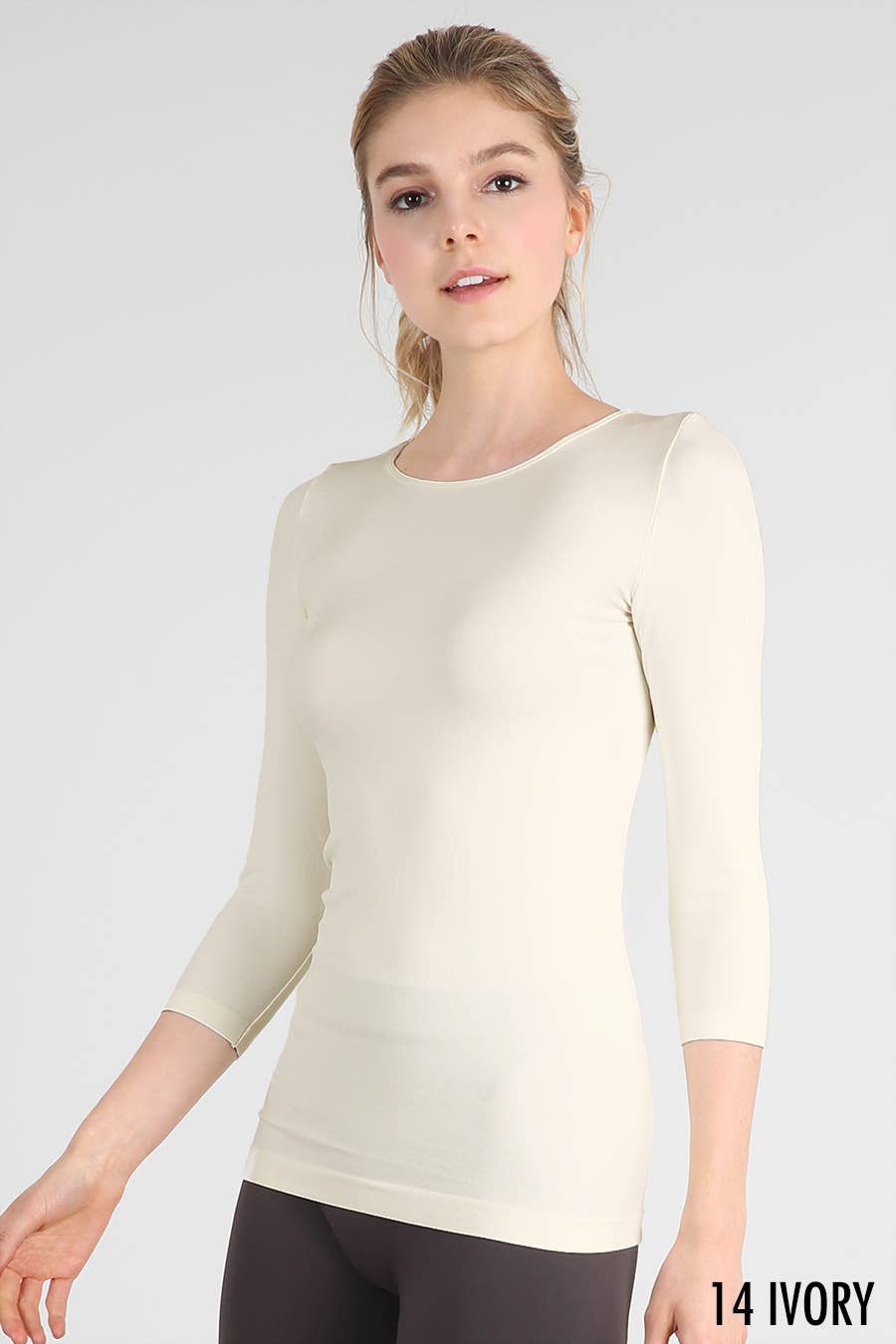 NS5423H - 3/4 Sleeve Crew Neck Top