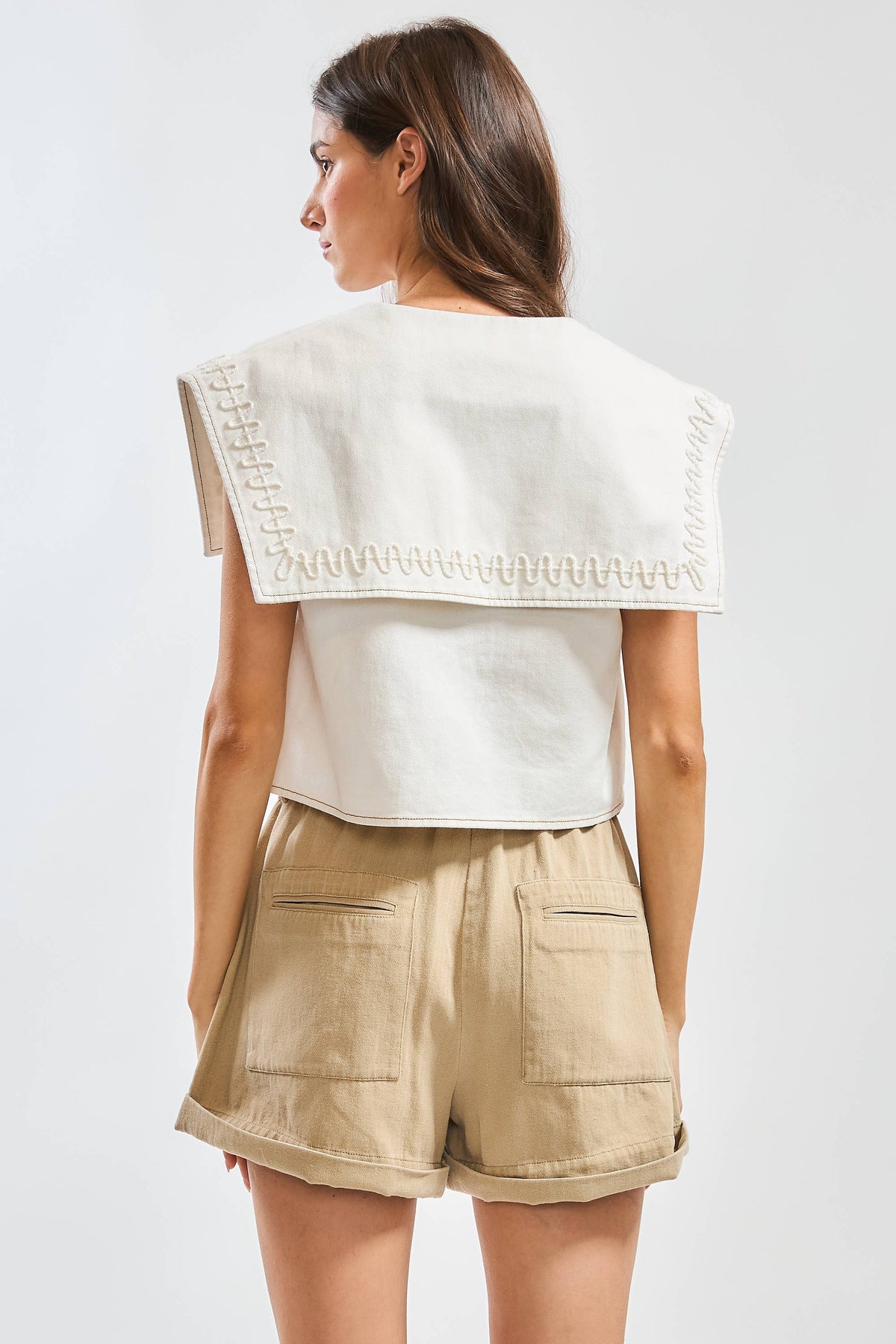 Rylie Embroidered Sailor Collar