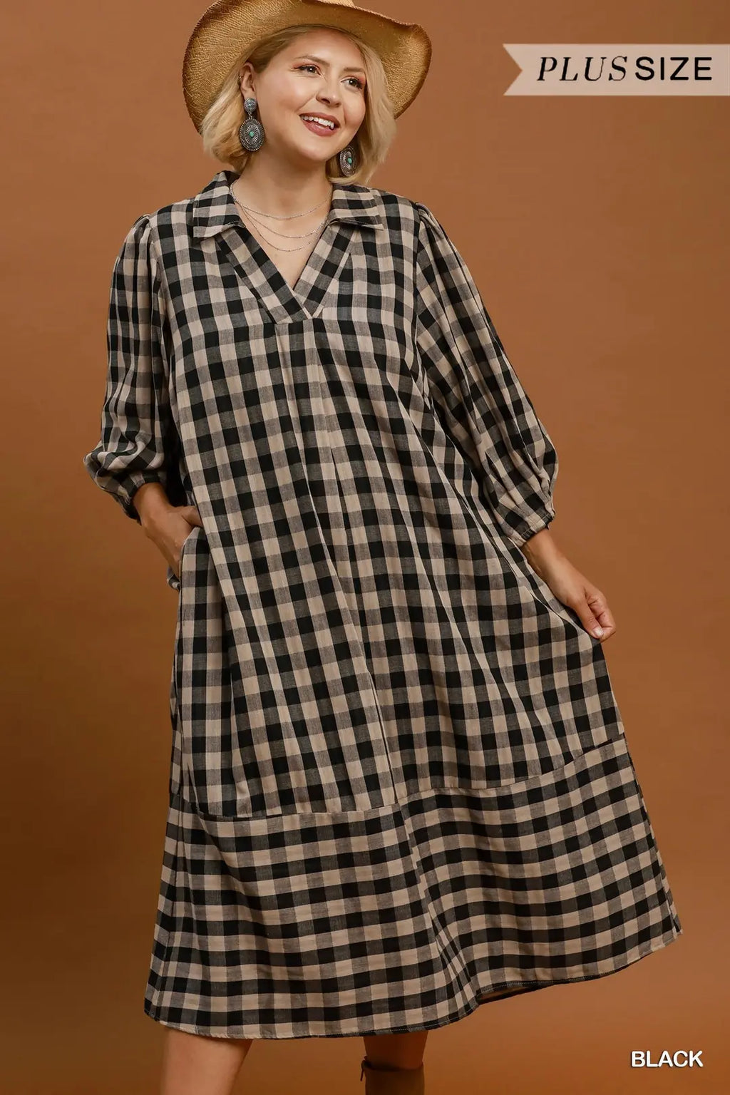 Brooklyn Checkered Midi Dress