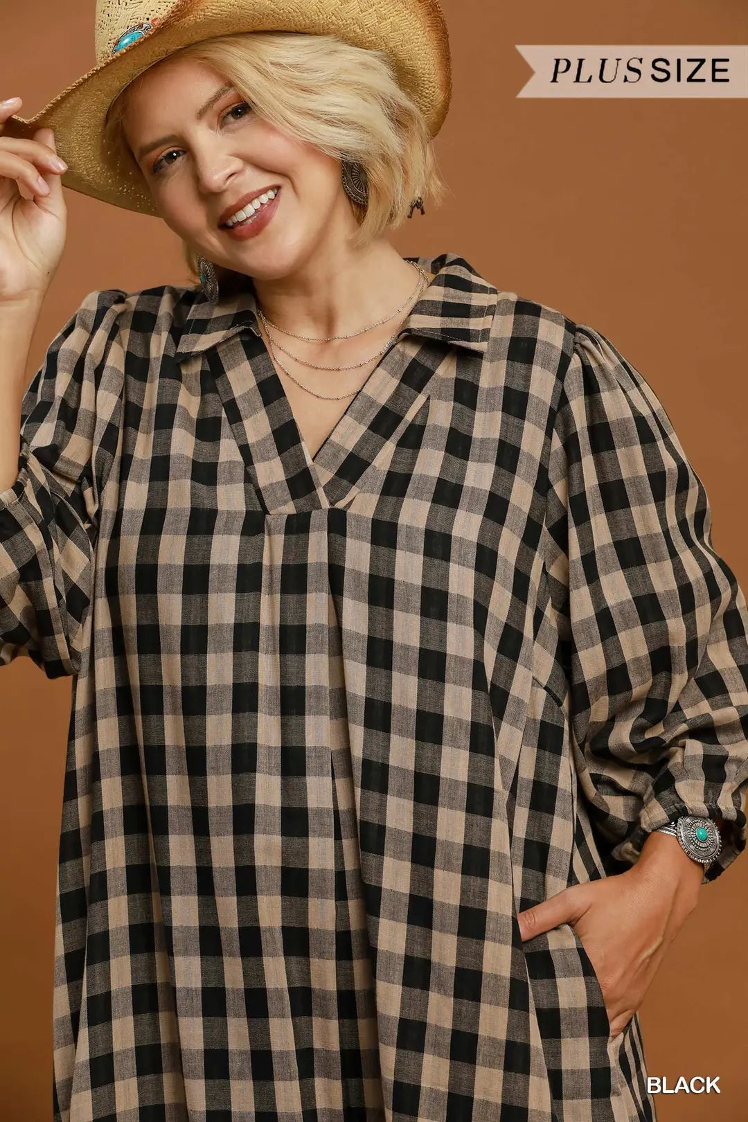 Brooklyn Checkered Midi Dress