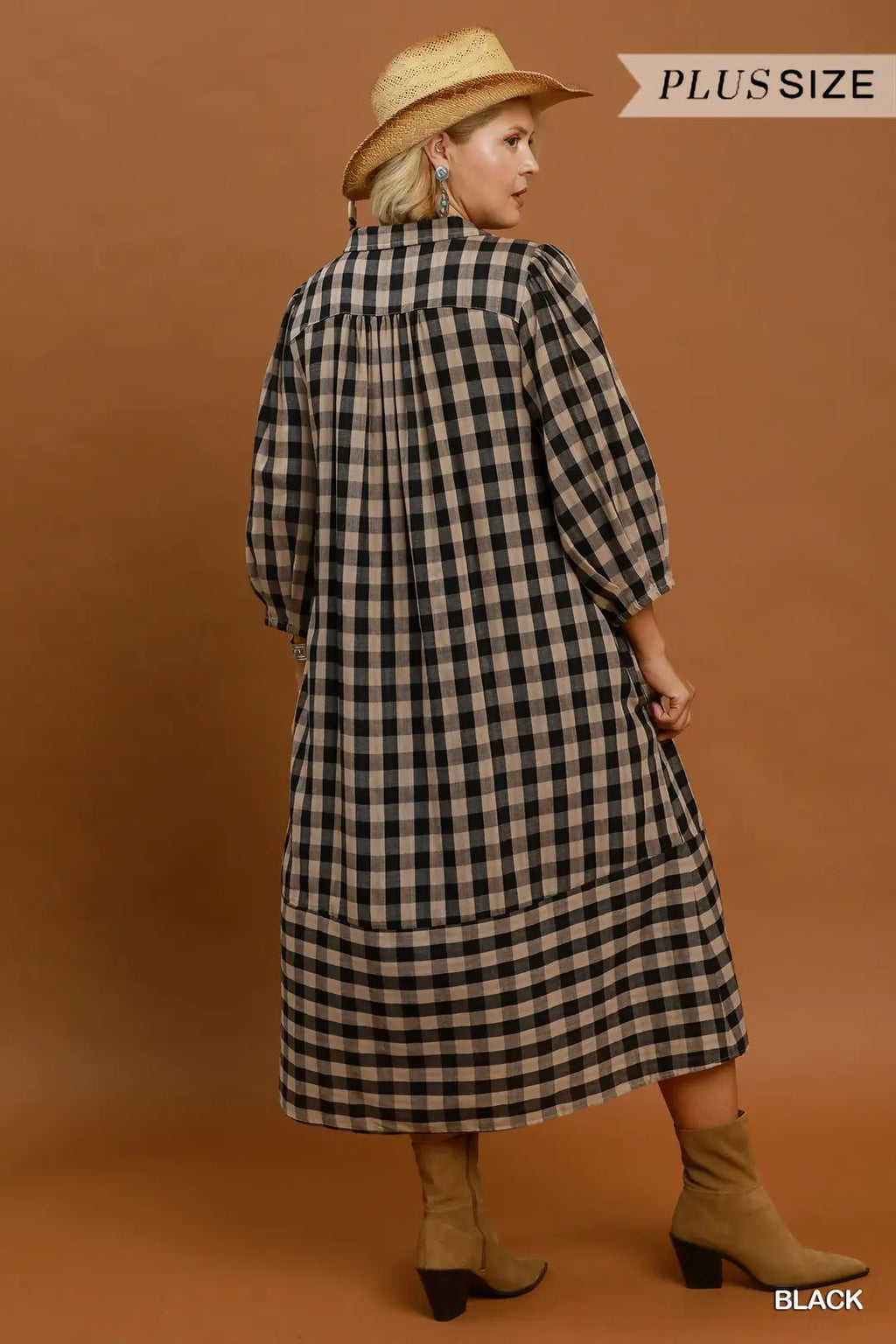 Brooklyn Checkered Midi Dress