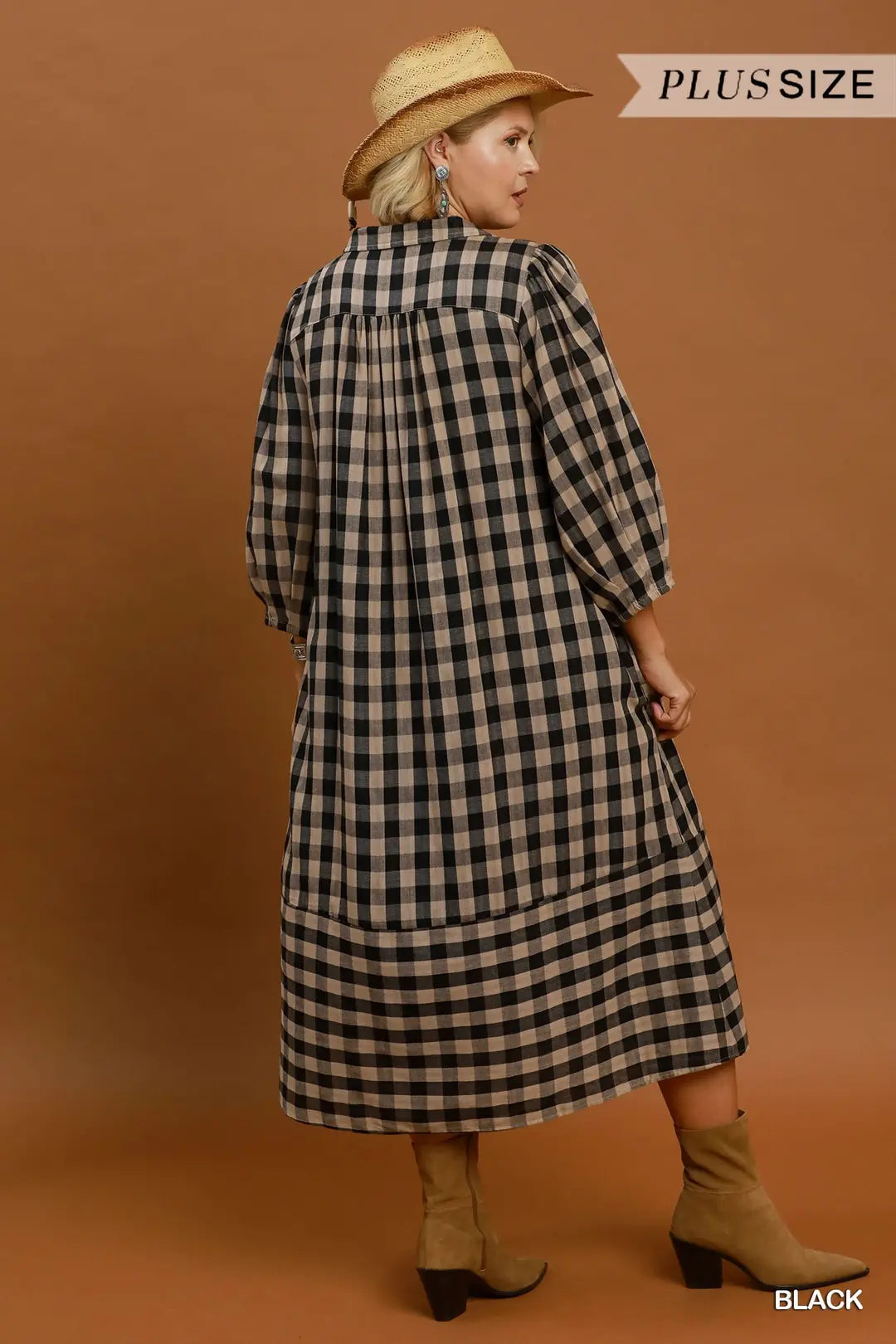Brooklyn Checkered Midi Dress