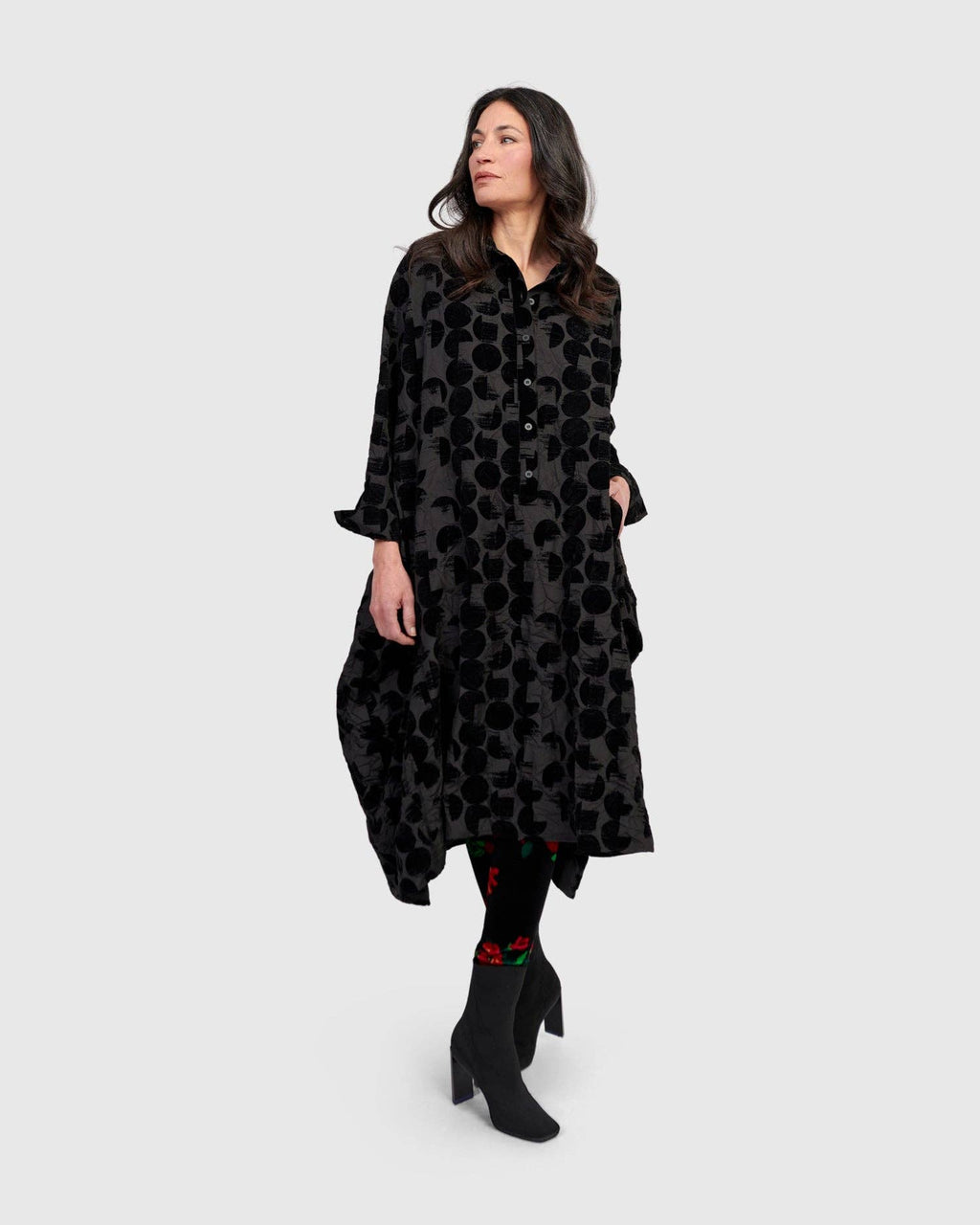 Odessa Draped Shirtdress, Crescent