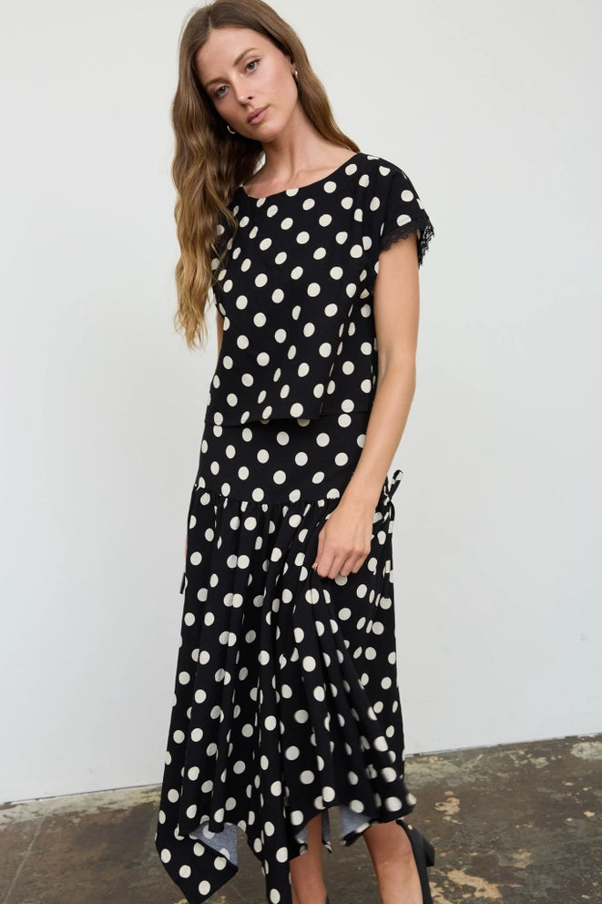 Polka Dot Shirt & Skirt Set