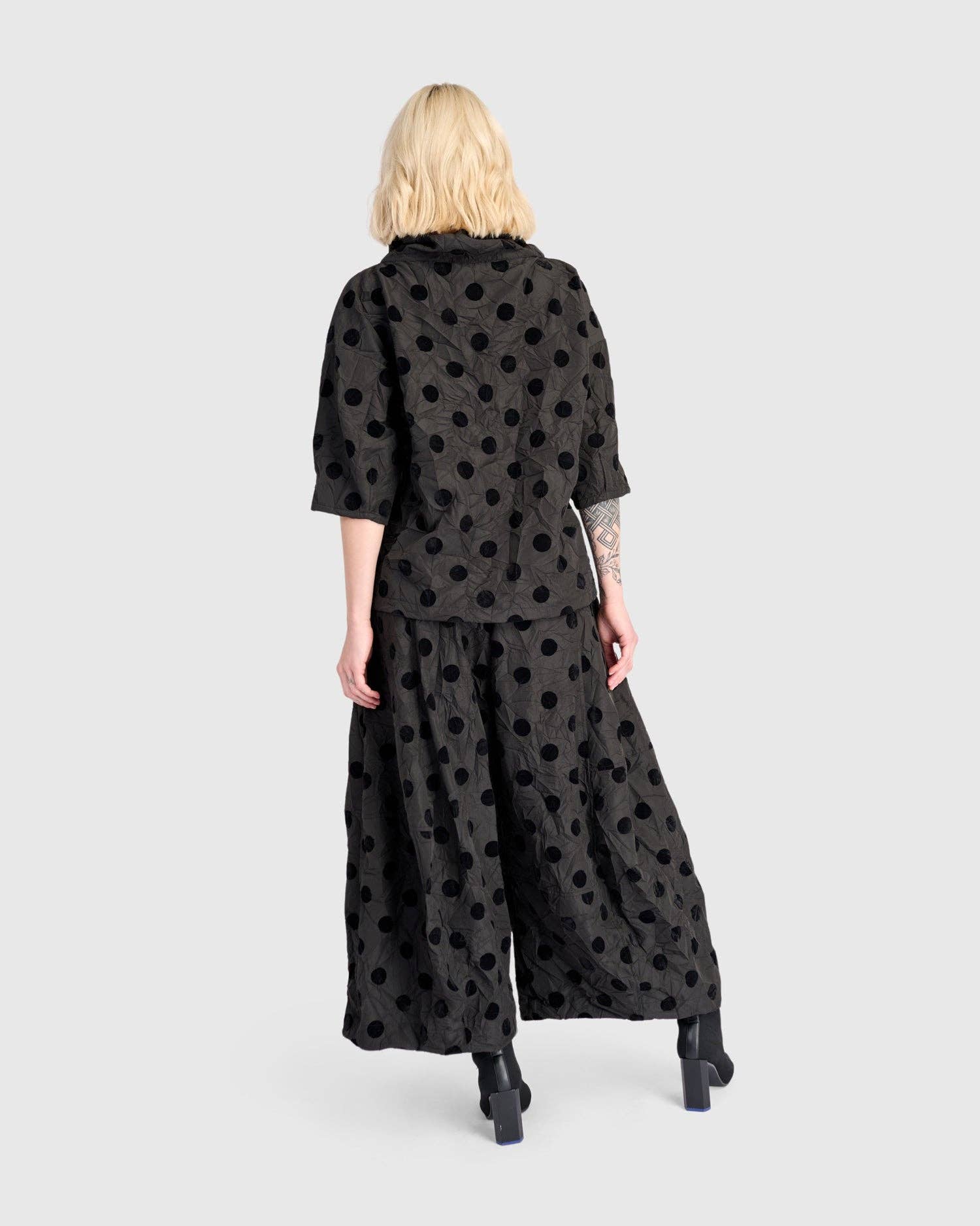 Soiree Funnel Top, Black Dots