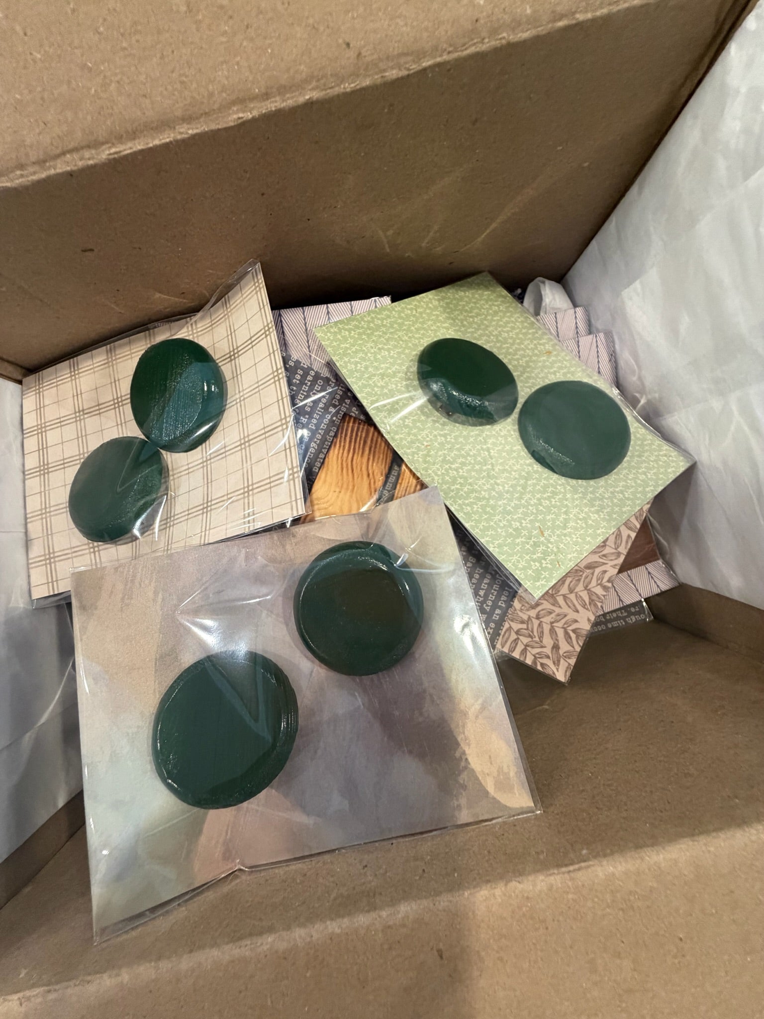 Green Wooden Hairclips