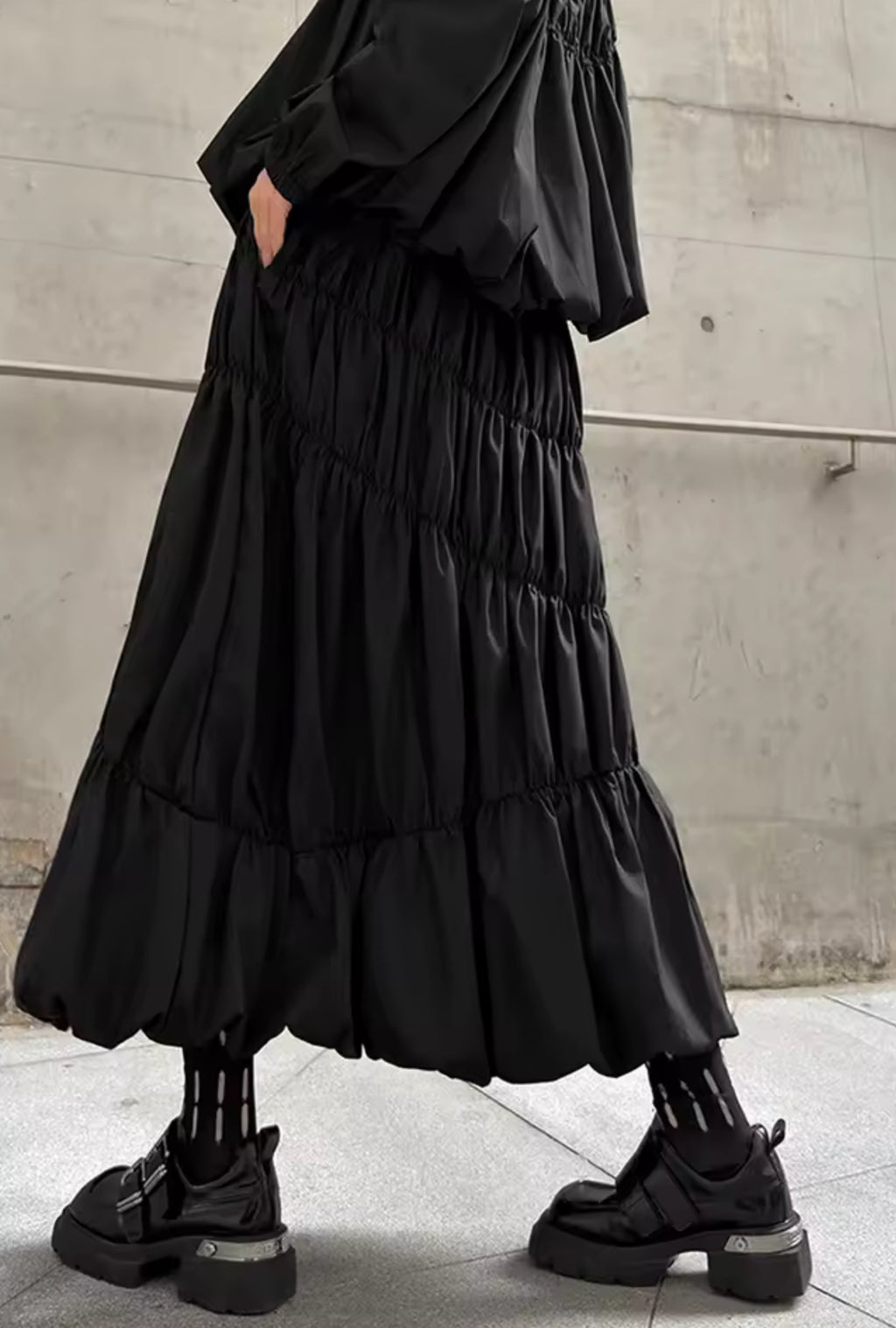 Black Wave Shirt and Skirt Set