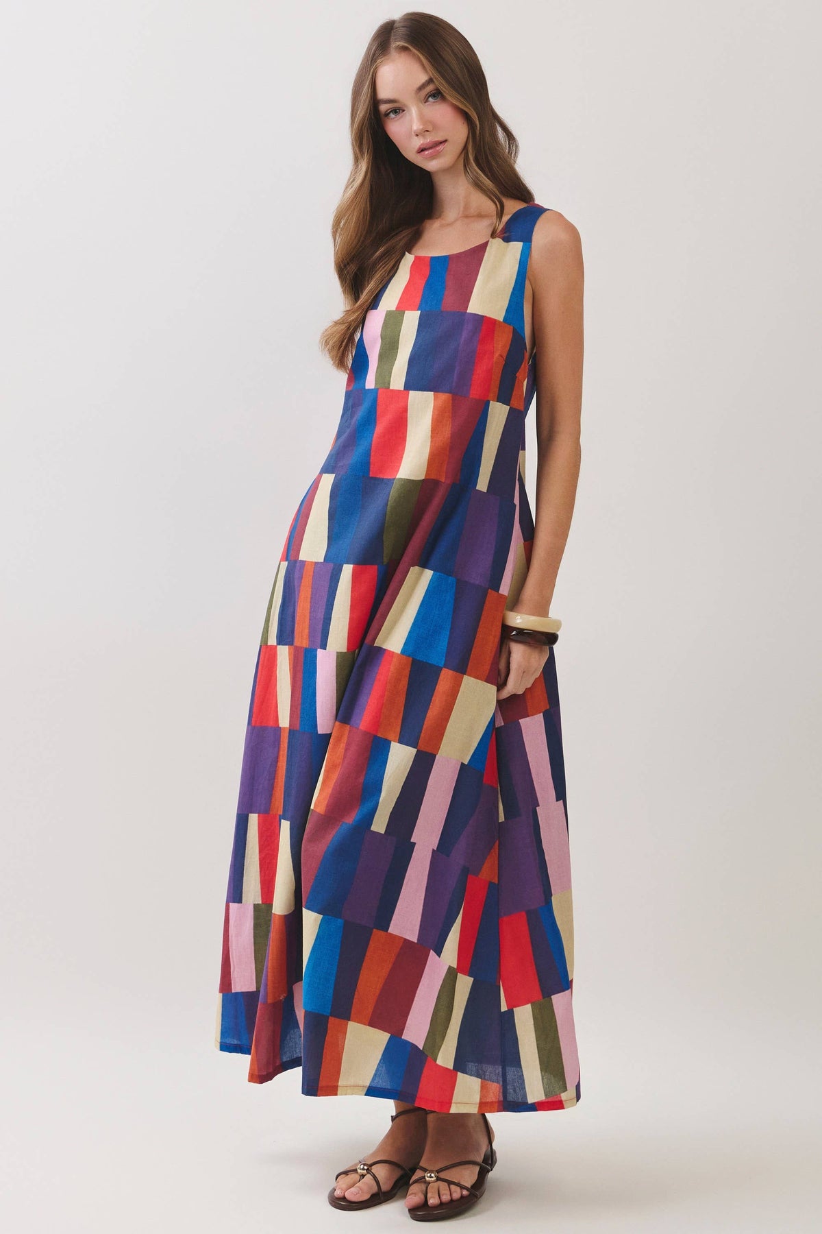 Aria Geometric Print Maxi Dress
