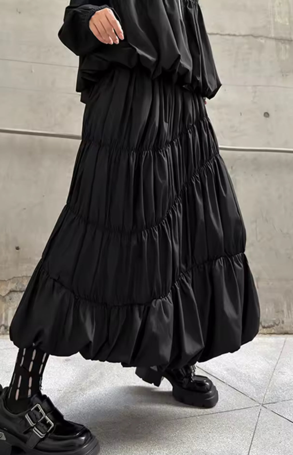 Black Wave Shirt and Skirt Set