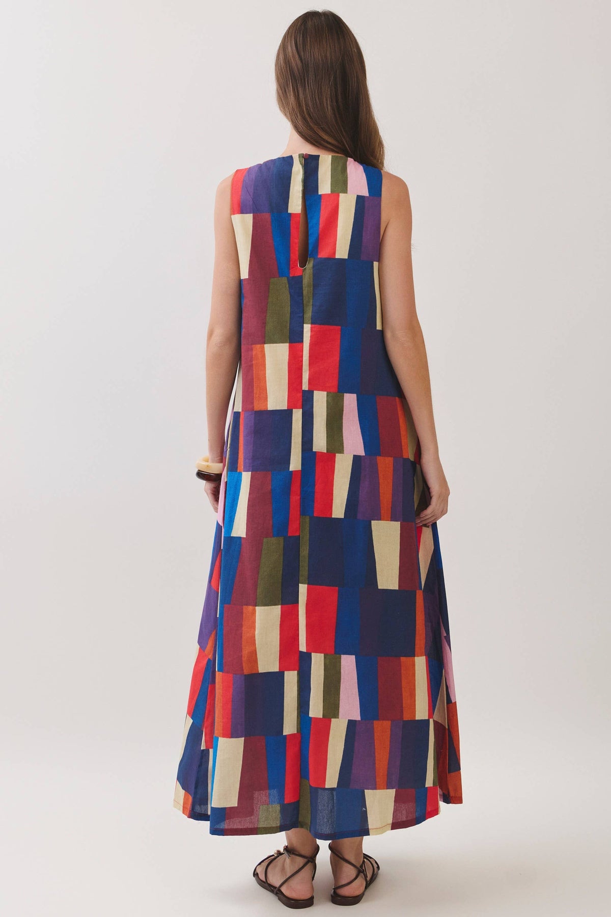 Aria Geometric Print Maxi Dress