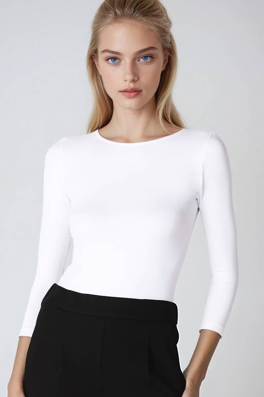 NS5423H - 3/4 Sleeve Crew Neck Top