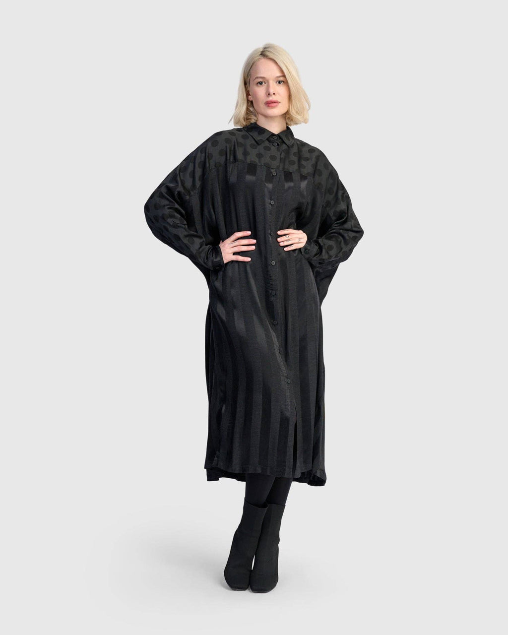 Georgina Shirtdress, Black