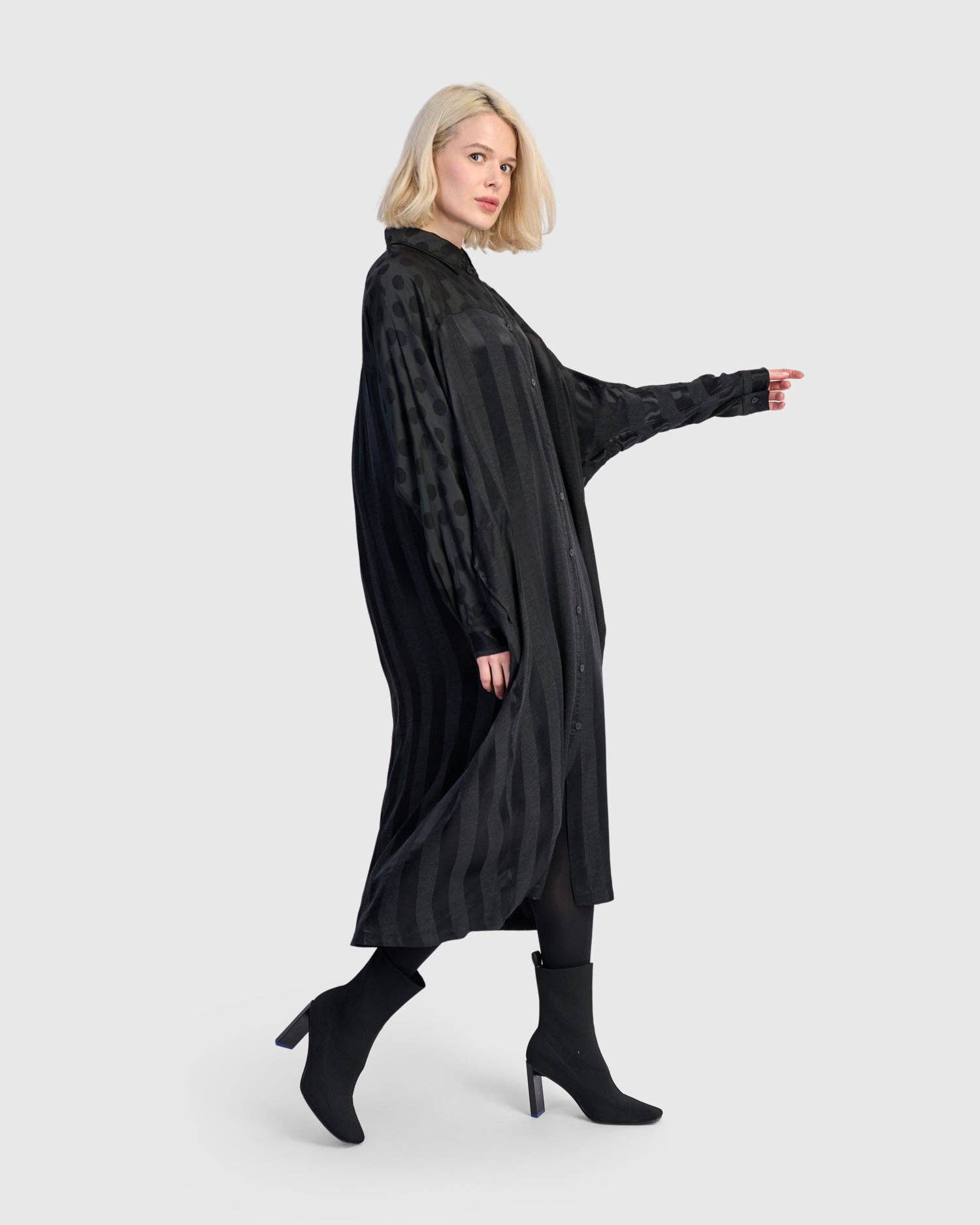 Georgina Shirtdress, Black