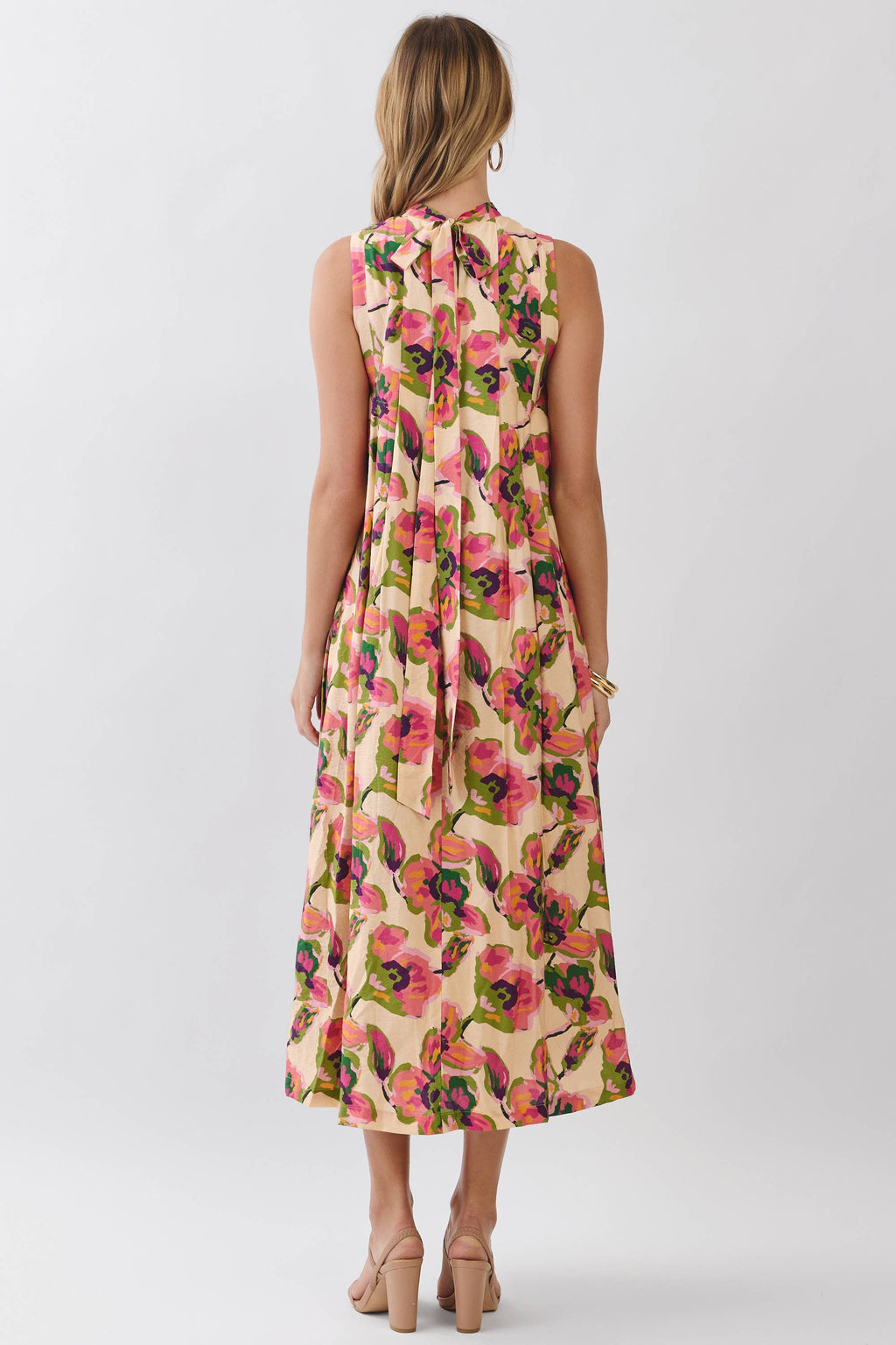 Darcy Floral Print Sleeveless A Line Maxi Dress