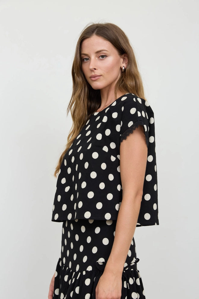 Polka Dot Shirt & Skirt Set