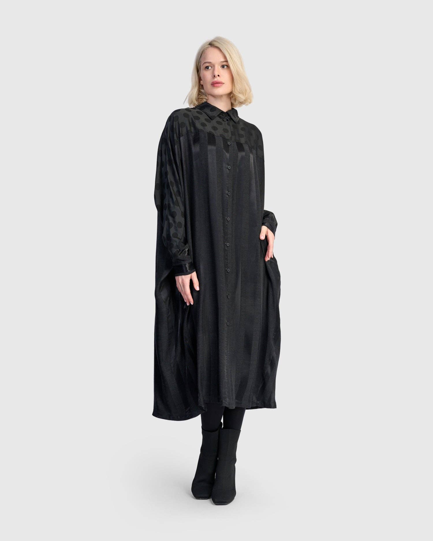 Georgina Shirtdress, Black