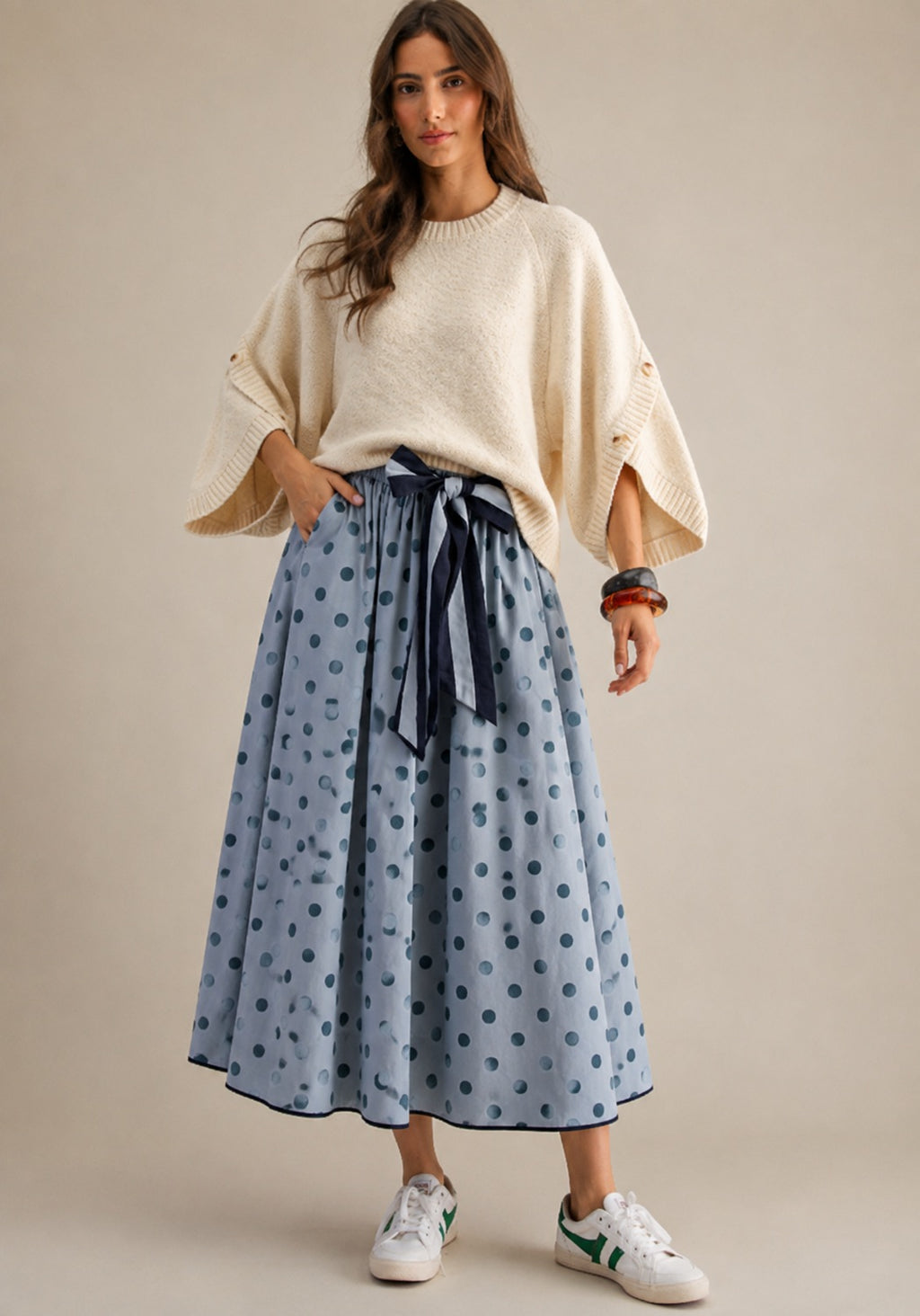 Cleo Button Sleeve Knit Pullover