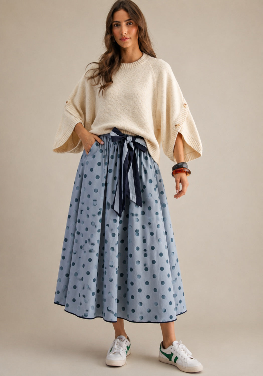Cleo Button Sleeve Knit Pullover