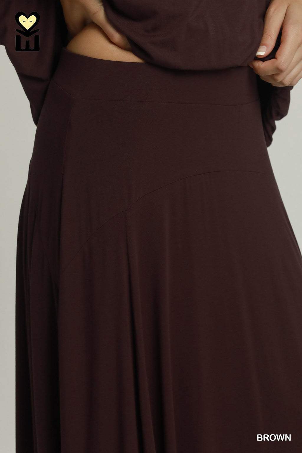 Ember Brown Shirt & Skirt Set