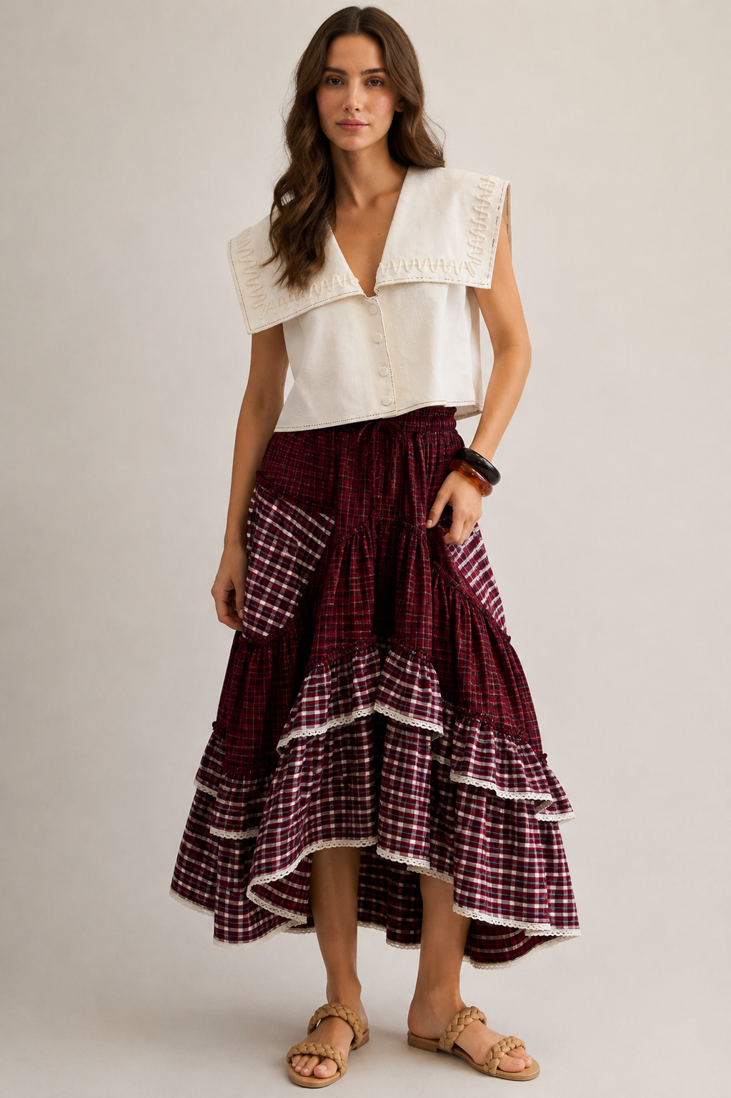Rylie Embroidered Sailor Collar
