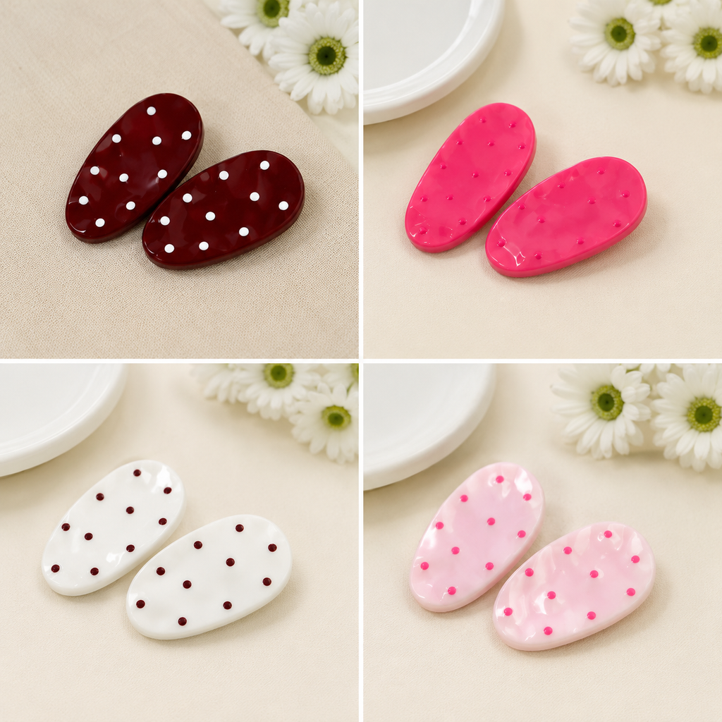 Polka Dot Hair Clips
