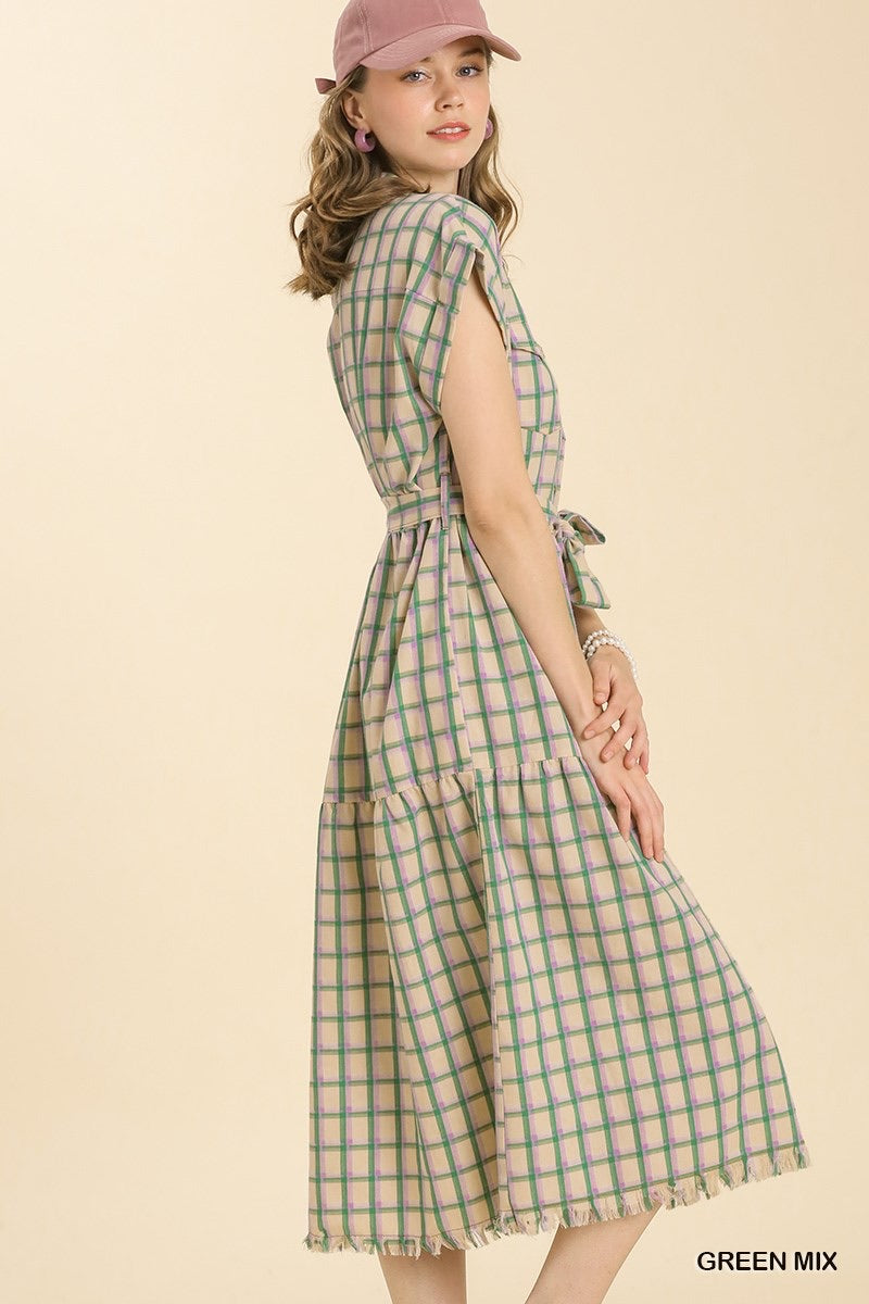 Meadow Check Midi Dress