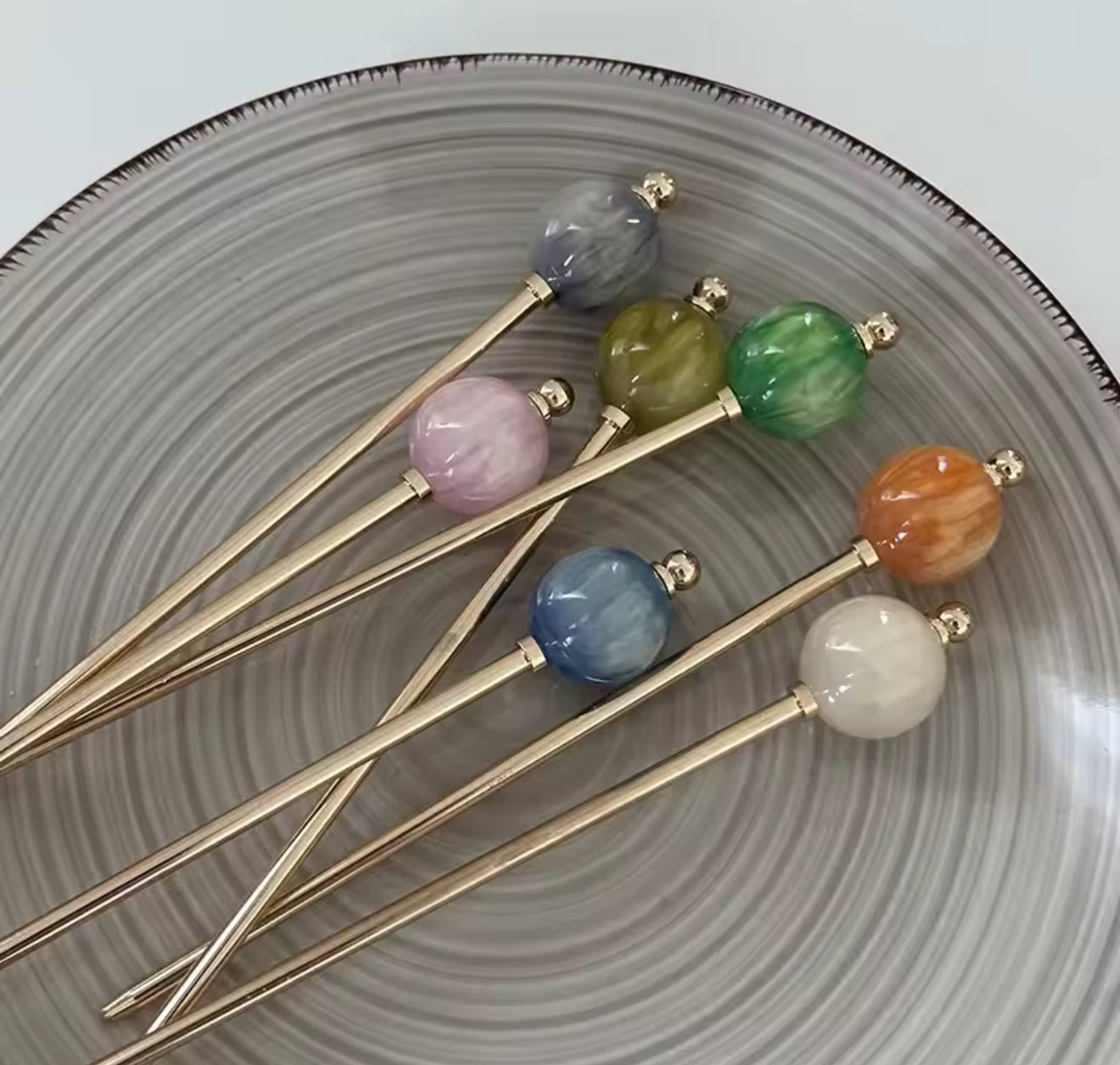 Marble Hair Sticks