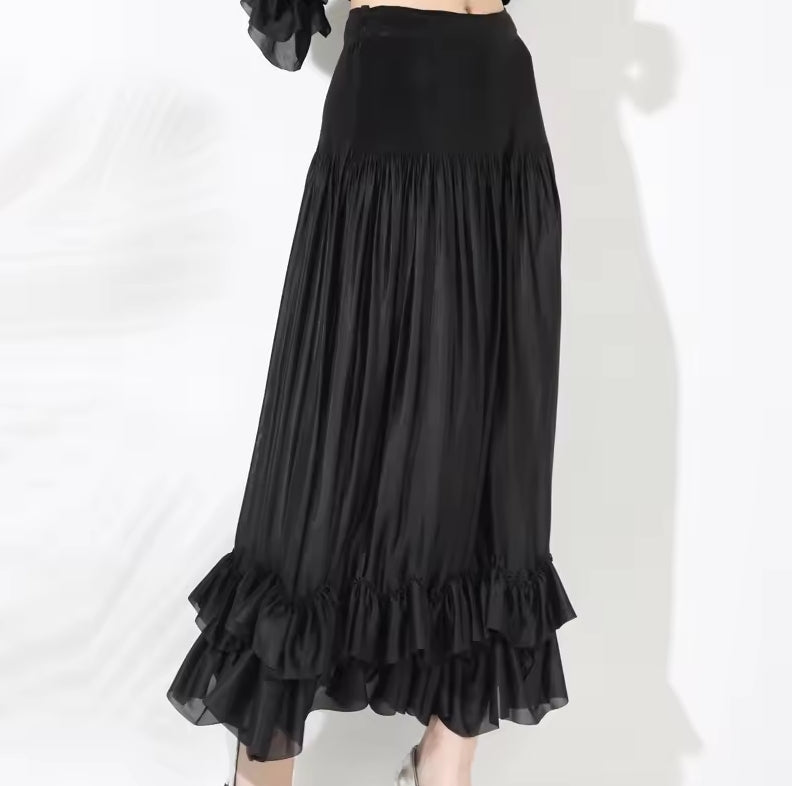 Midnight Ripple Shirt & Skirt Set