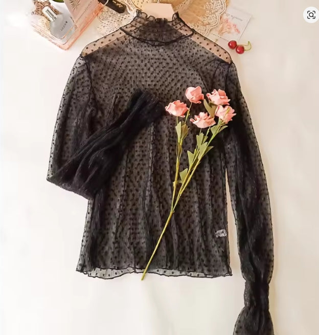 Whisper Dot Mesh Blouse