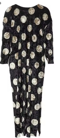 Golden Velvet Dot Maxi — One Size