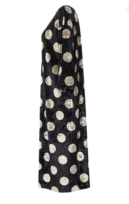 Golden Velvet Dot Maxi — One Size