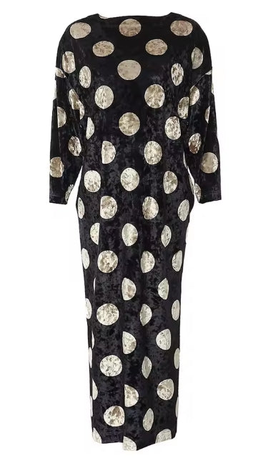 Golden Velvet Dot Maxi — One Size