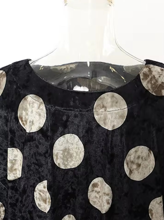 Golden Velvet Dot Maxi — One Size