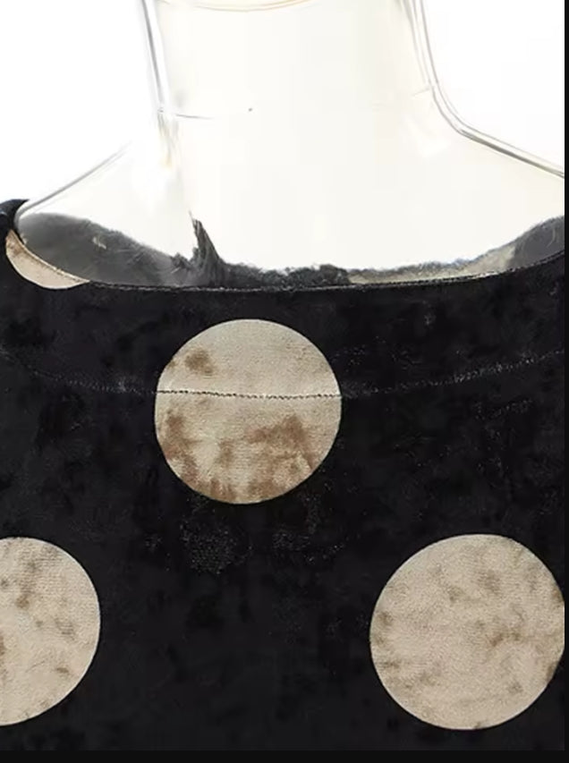 Golden Velvet Dot Maxi — One Size