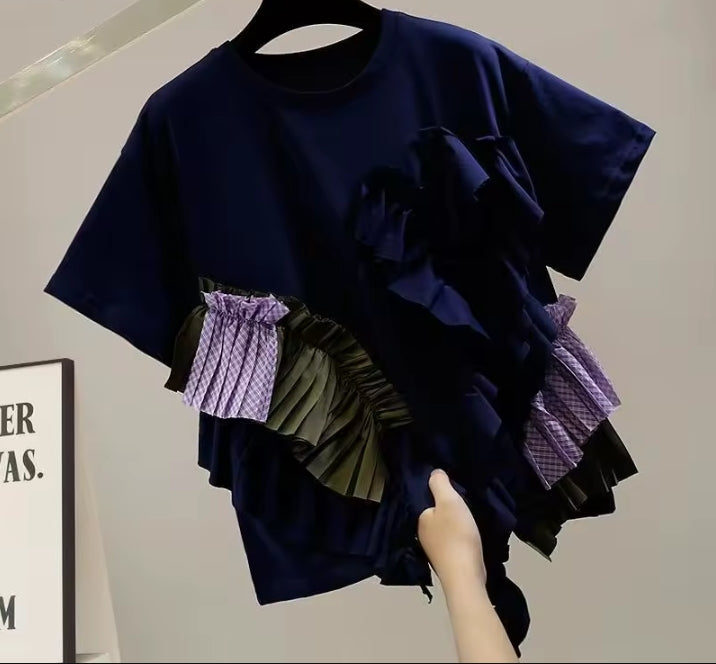 Ruffle Patchwork Tee