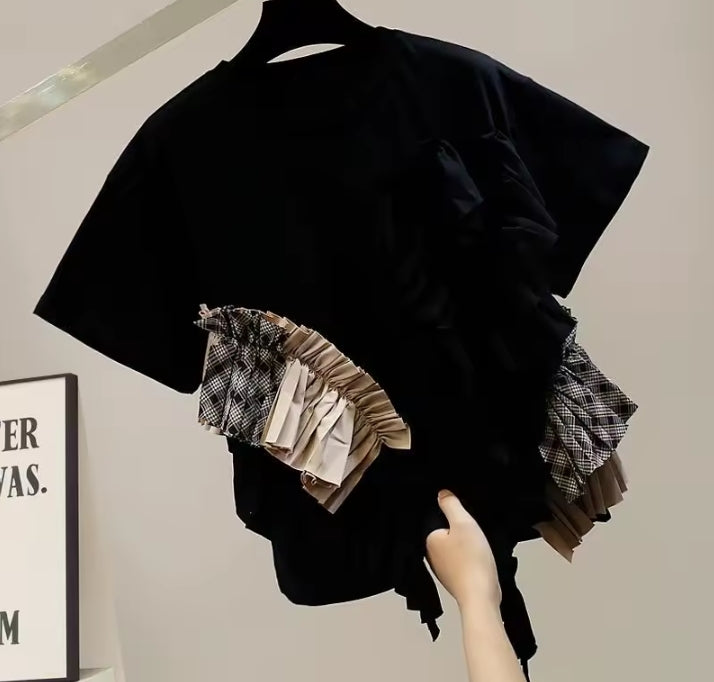 Ruffle Patchwork Tee