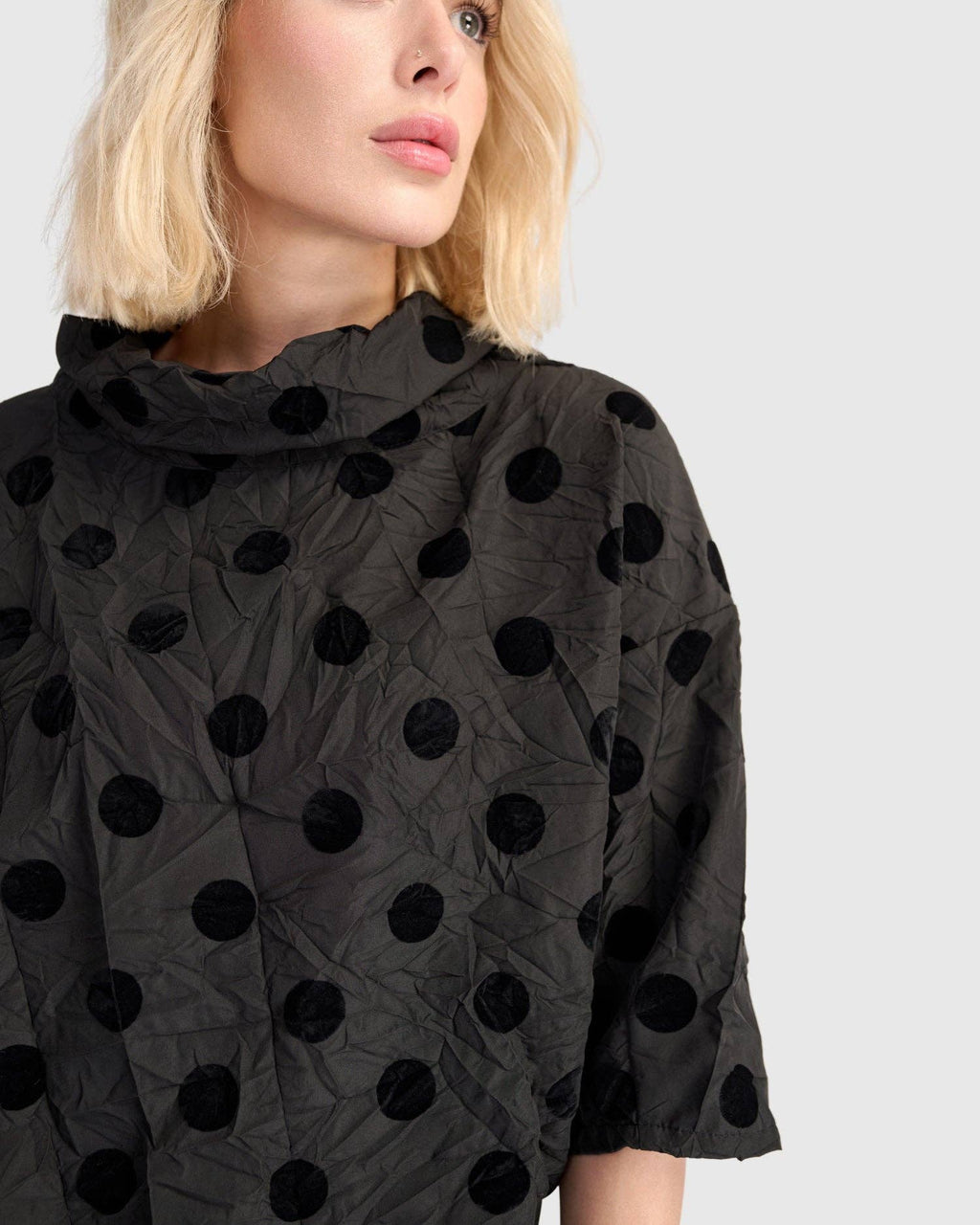 Soiree Funnel Top, Black Dots