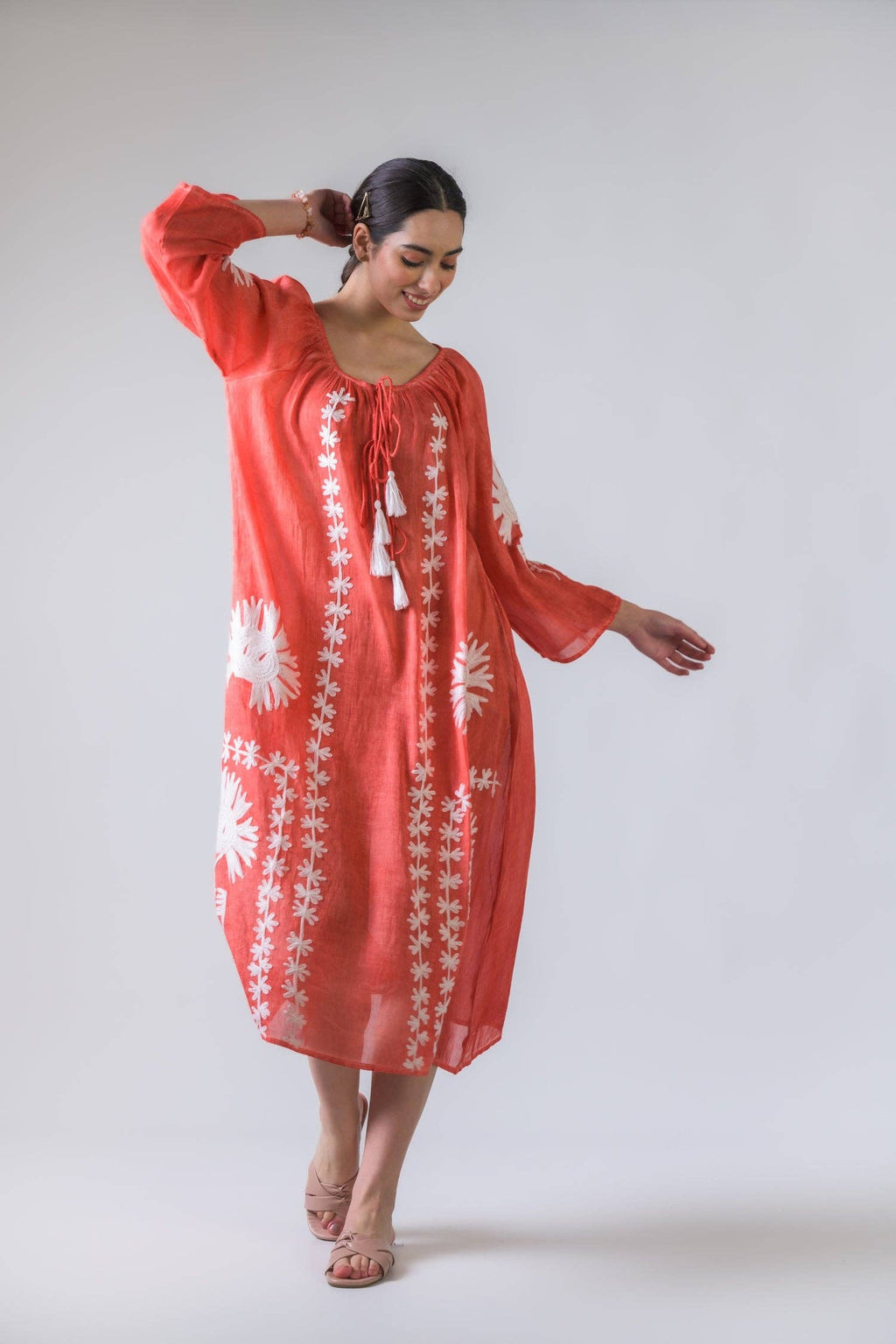 Hallie Embroidered Long Dress