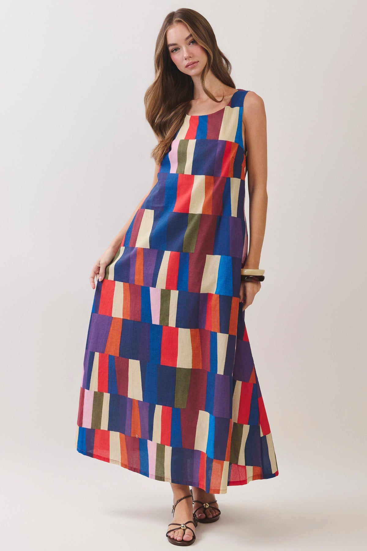 Aria Geometric Print Maxi Dress