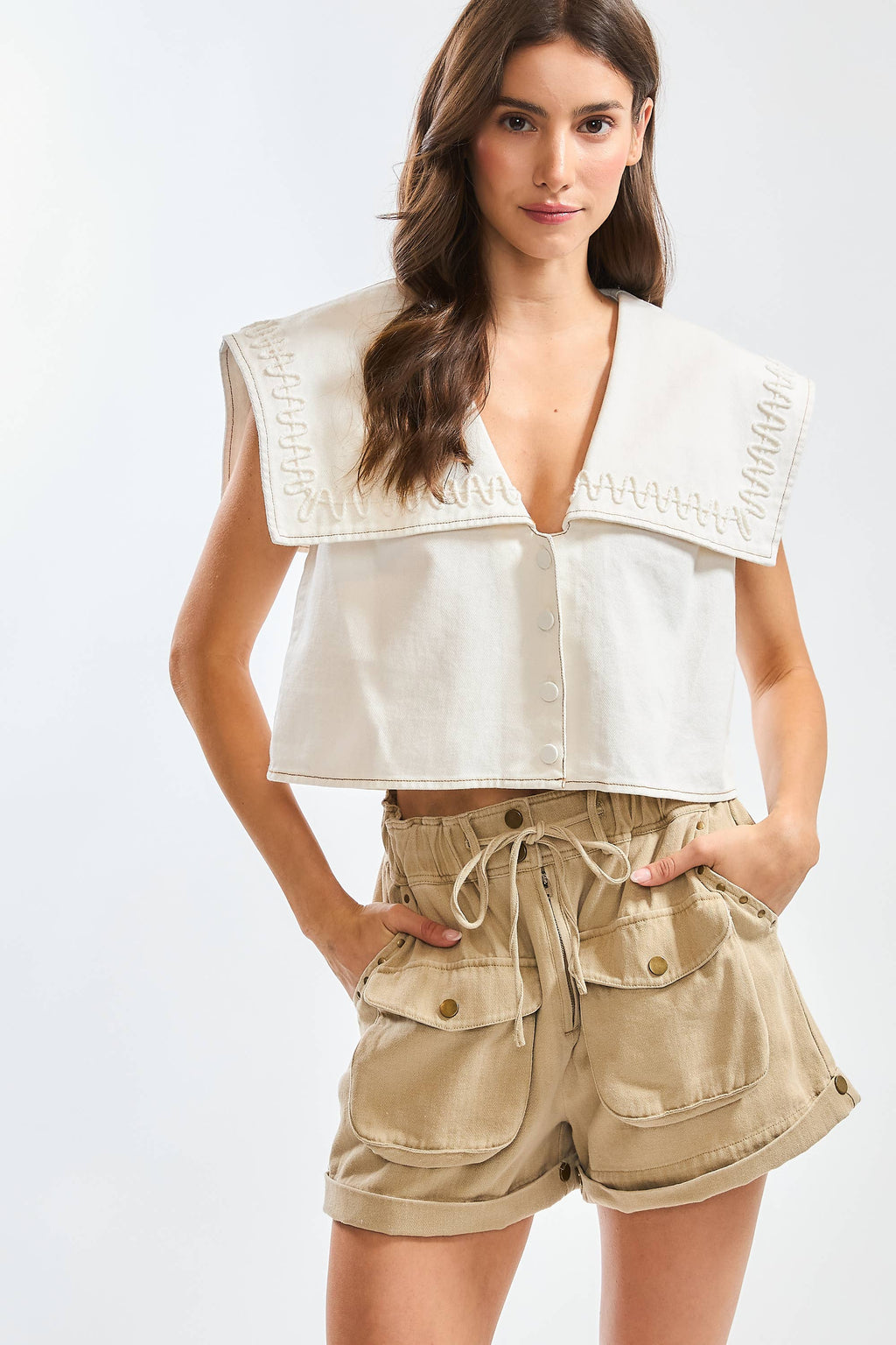 Rylie Embroidered Sailor Collar
